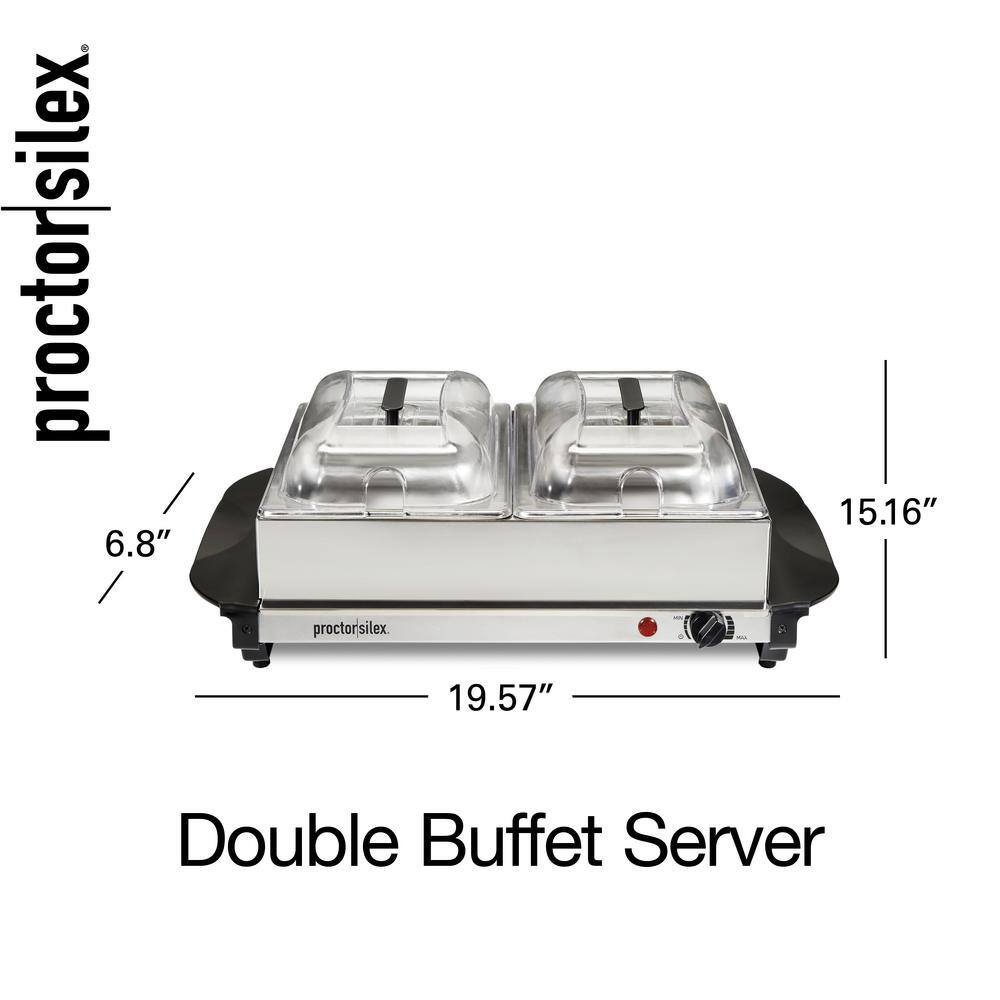 Proctor Silex Double Buffet Server with Stainless Steel Pans