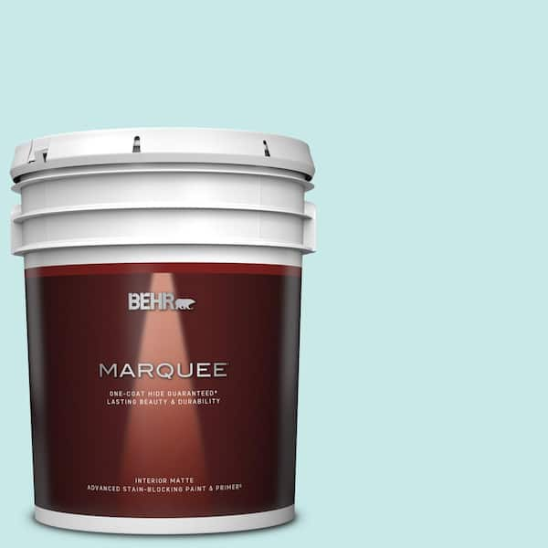 BEHR MARQUEE 5 gal. #M460-1 Tahitian Sky Matte Interior Paint & Primer