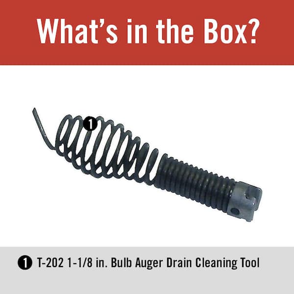 T-202 1-1/8 in. Bulb Auger Drain Cleaning Cable Attachment, Fits 3/8 in. Inner Core & 5/8 in. Sectional Cables