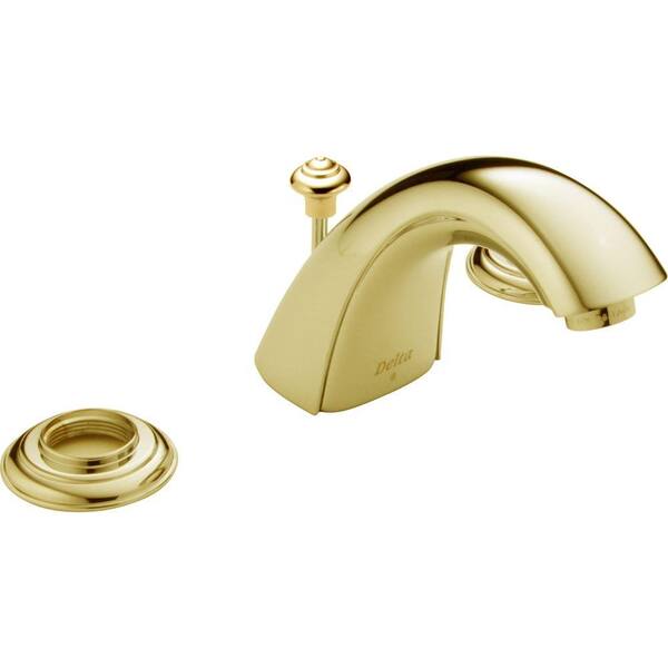 Delta Innovations 8 in. Widespread 2-Handle Mid-Arc Bathroom Faucet in Polished Brass-DISCONTINUED