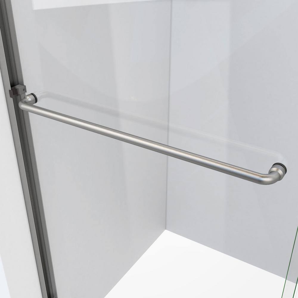 Alliance Pro Nickel Semi-Frameless Sliding Shower Door with Clear Glass