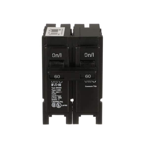 Eaton BR 60 Amp 2-Pole Thermal Magnetic Circuit Breaker (BR260)