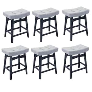 TD Garden Metal Outdoor Dining Chair with Gray Cushions (6-Pack)