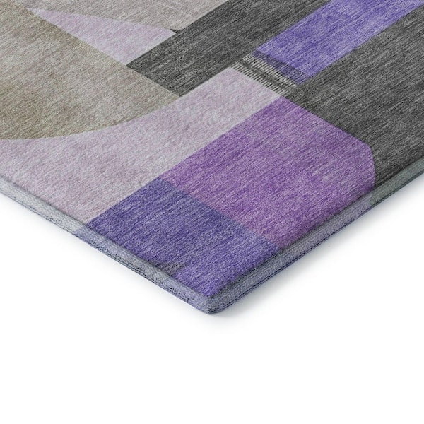 Mayfield Premium Machine Washable Abstract AMF1694 Lavender 2 ft. x 3 ft. Area Rug