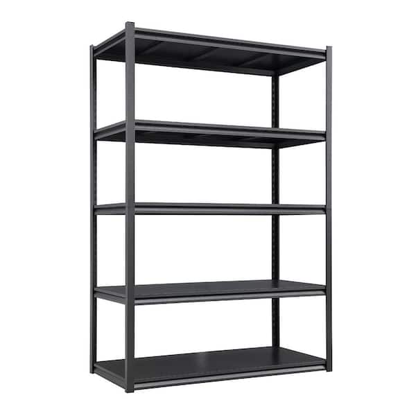 Siavonce 72 in. 5-Tier Metal Shelves Pantry Organizer Storage, 2000lb. Capacity, Adjustable Garage Industrial Shelf, Black