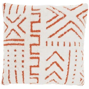 Lifestyles Orange Geometric 20 in. x 20 in. Throw Pillow