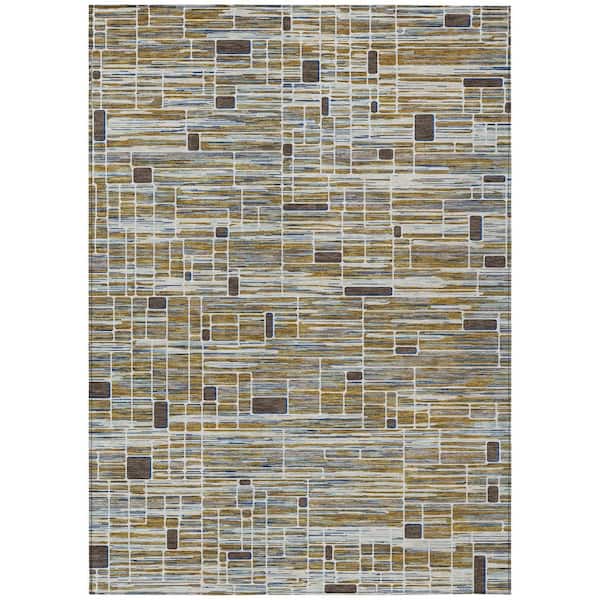 Chantille Machine Washable Indoor/Outdoor Abstract ACN2988 Walnut 10 ft. x 14 ft. Area Rug
