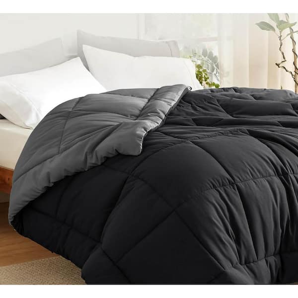 Black/Grey Down Alternative Queen Size-Duvet Insert Comforter