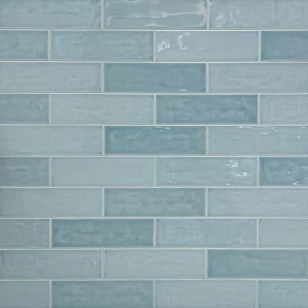 Bedouin Green Subway Tile 4 in. x 6 in. Glossy Ceramic Tile Sample