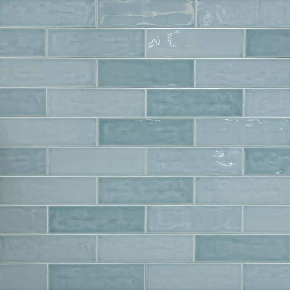 TILE CONNECTION Bedouin Green Subway Tile 4 in. x 6 in. Glossy Ceramic ...