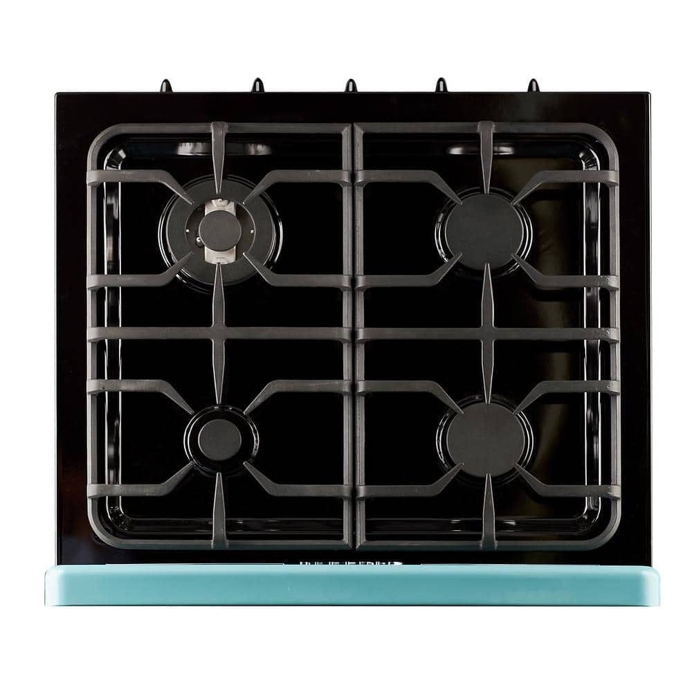 Ocean Mist Turquoise 30" Retro Freestanding Gas Range with Convection Oven