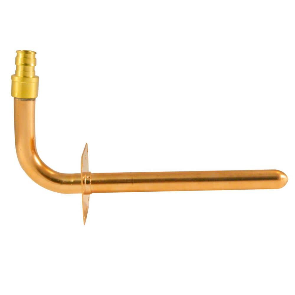 3-1/2" x 8" Copper Stub Out Elbow for 1/2" PEX Tubing 
