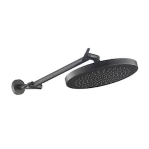 1-Spray Patterns 10 in. Single Spray Wall Mounted Fixed Shower Head with Adjustable Shower Arm SET in Rubbed Bronze