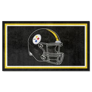 Pittsburgh Steelers Black 3 ft. x 5 ft. Plush Area Rug