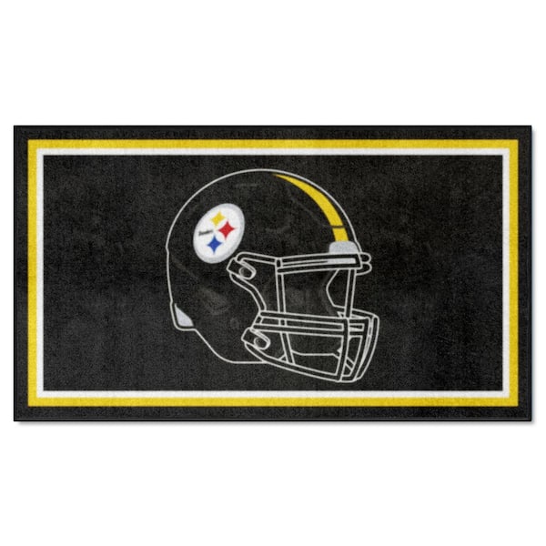 FANMATS Pittsburgh Steelers Black 3 ft. x 5 ft. Plush Area Rug