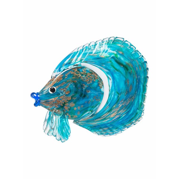 Dale Tiffany 9.5 in. Tall Railay Fish Handcrafted Murano-Style Art Glass Figurine