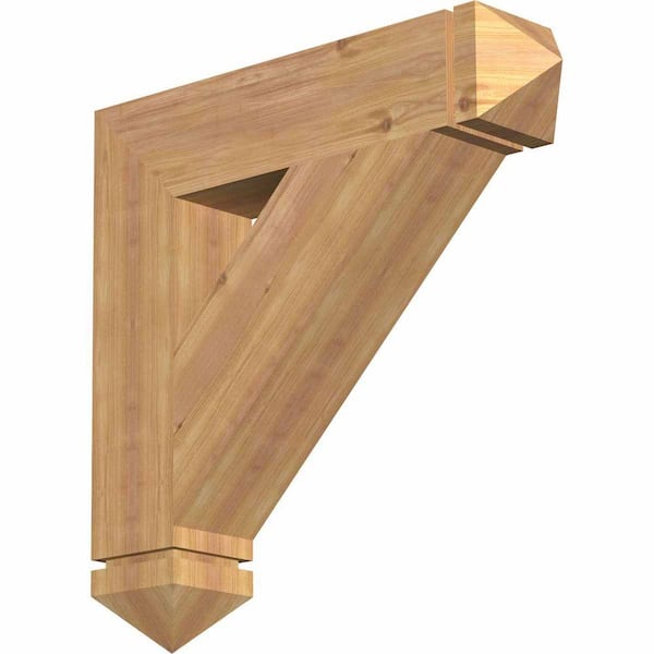Ekena Millwork 5.5 in. x 28 in. x 28 in. Western Red Cedar Traditional Arts and Crafts Smooth Bracket