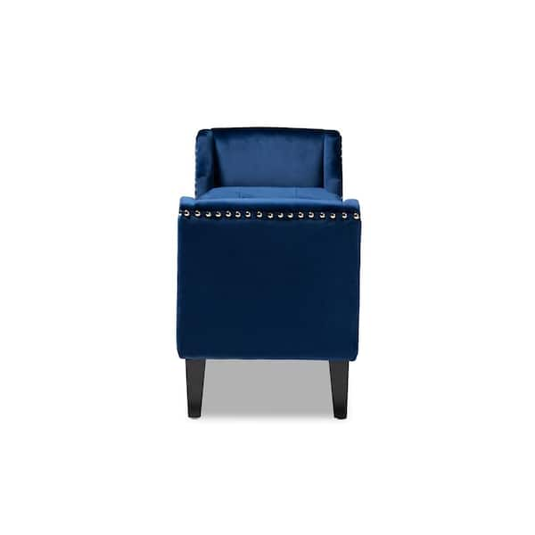 Baxton Studio Perret Royal Blue Bench 153 9382 HD The Home Depot