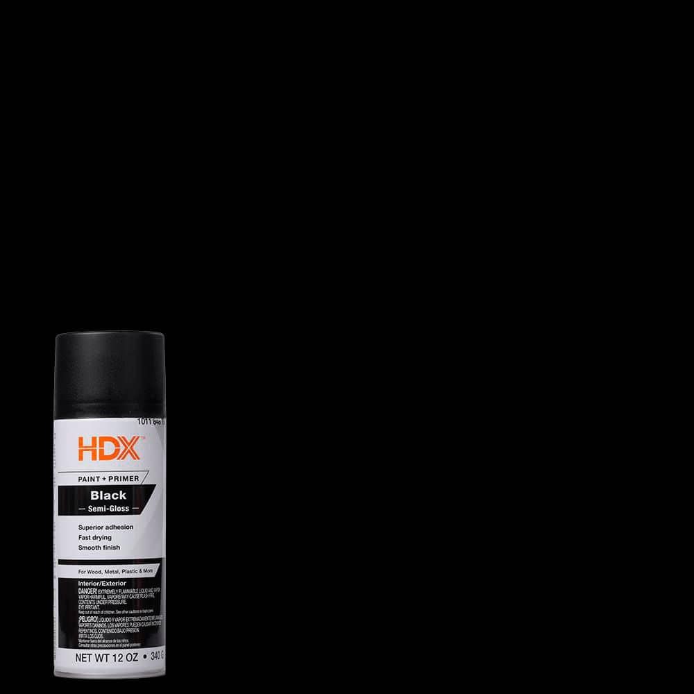 HDX 12 oz. Paint and Primer Semi-Gloss Black Spray Paint 680030-3