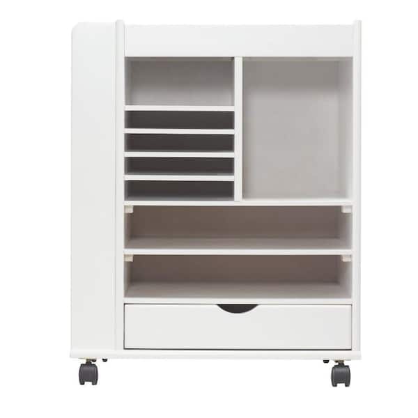 Home Decorators Collection Stanton 23.5 in. W Craft Storage Cart in White
