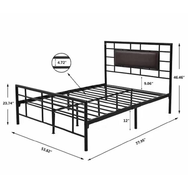 Boyel Living Black Metal Bed Frame, Full Size Bed Frame Measurements