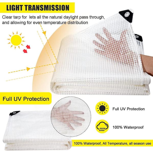 White Waterproof Canvas Tarps, Breathable