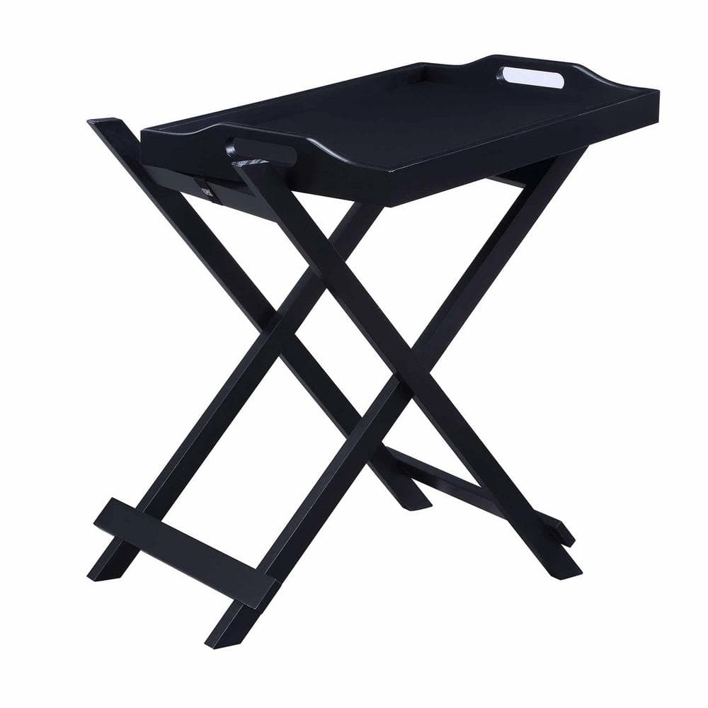 Designs2Go Sleek Black Folding Tray Table with Easy-Fold Legs