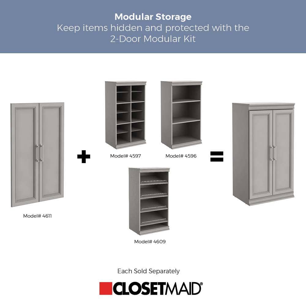 Taupe Modular Stackable Shoe Shelf with Metal Accents