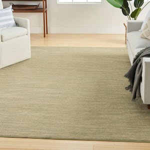 Essentials 8 ft. x 10 ft. Green Gold Abstract Contemporary Indoor/Outdoor Area Rug