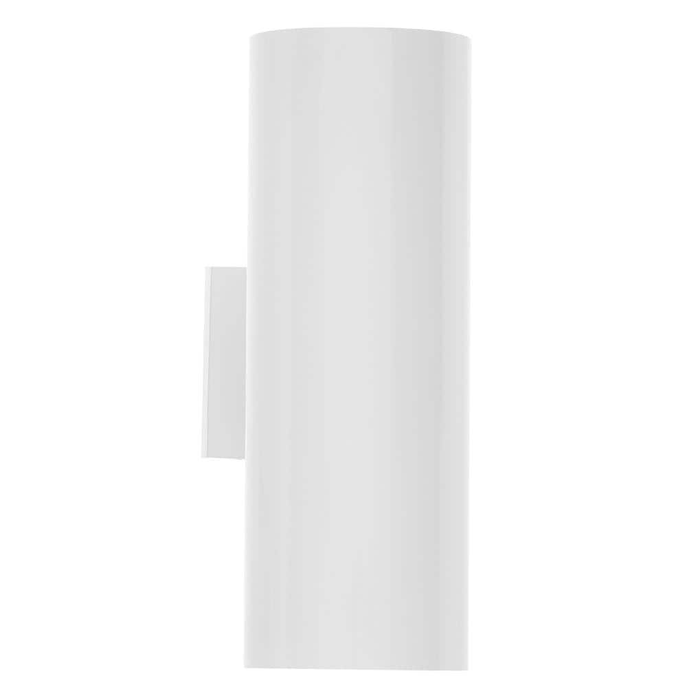 "Cylinder Collection 5"" White Modern Outdoor Wall Lantern Cylinder Light Up and Down Light Output" price history on PriceWatchPro