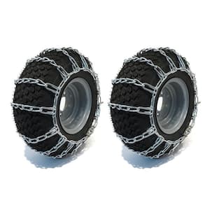 16x7.5x8, 18x6.5x8, 18x8.5x8 in. 2-Link Tire Chains Replace Peerless 1060456, Zinc Plated Chains, Set of 2