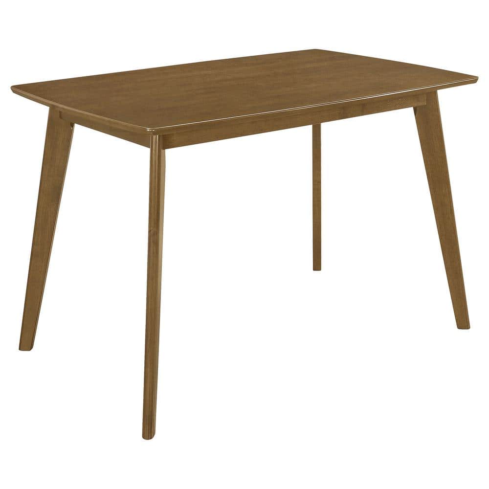 Chestnut and Tan Mid-Century Modern 5-Piece Dining Set