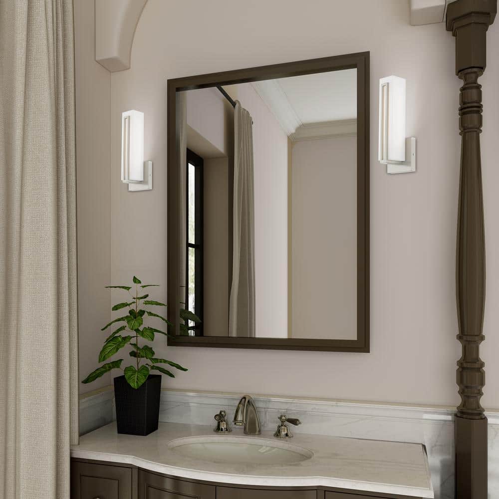 Brushed Nickel Satin White Acrylic LED Vanity Light