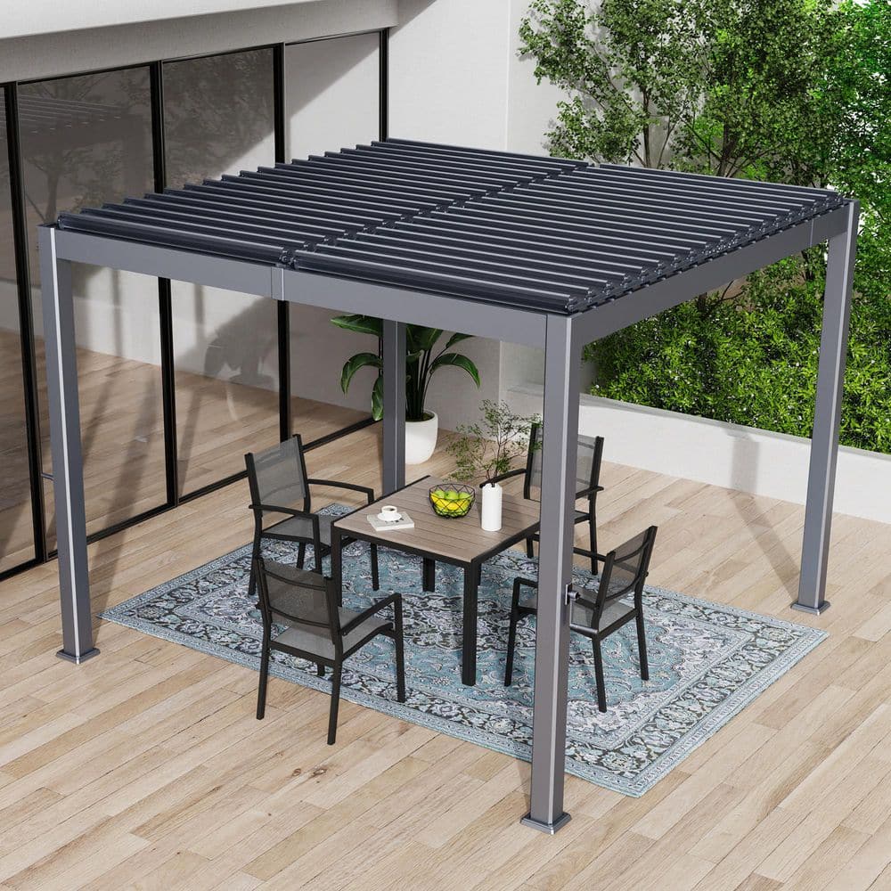 「SIAM SHADE/10～The Perfect Collection～」 Sonkuki 10 ft. x 10 ft. All-Aluminum Pergola Louvered Pergola with