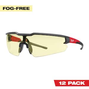 Safety Glasses with Yellow Fog-Free Lenses (12-Pack)