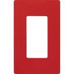 Claro 1 Gang Wall Plate for Decorator/Rocker Switches, Satin, Signal Red (1-Pack)