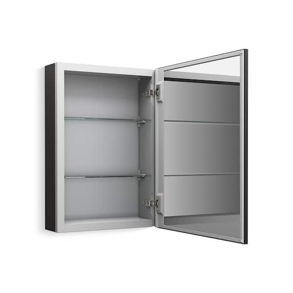 KOHLER Embark 20 in. W x 26 in. H Rectangular Framed Medicine Cabinet with Mirror in Matte Black