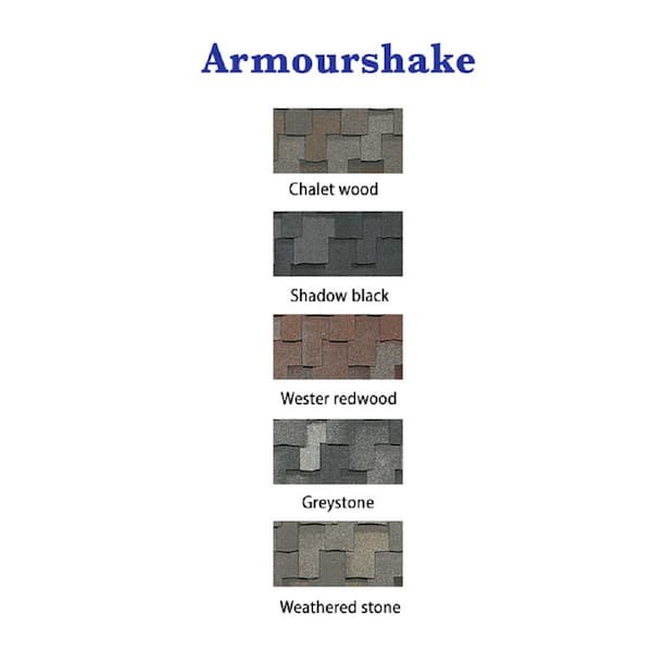 IKO Armour Shake Premium Asphalt Designer Roof Shingles Greystone (4 BD/SQ)