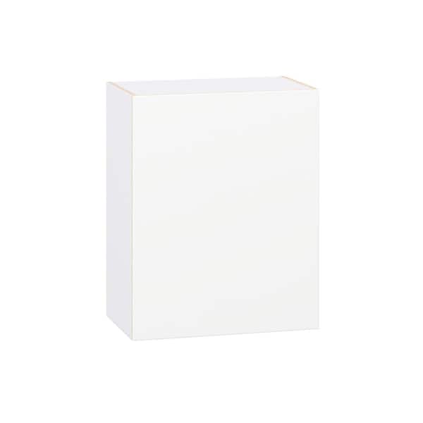 J COLLECTION Timberline 24 in. W x 14 in. D x 30 in. H Assembled Slab Wall Kitchen Cabinet in Bright White