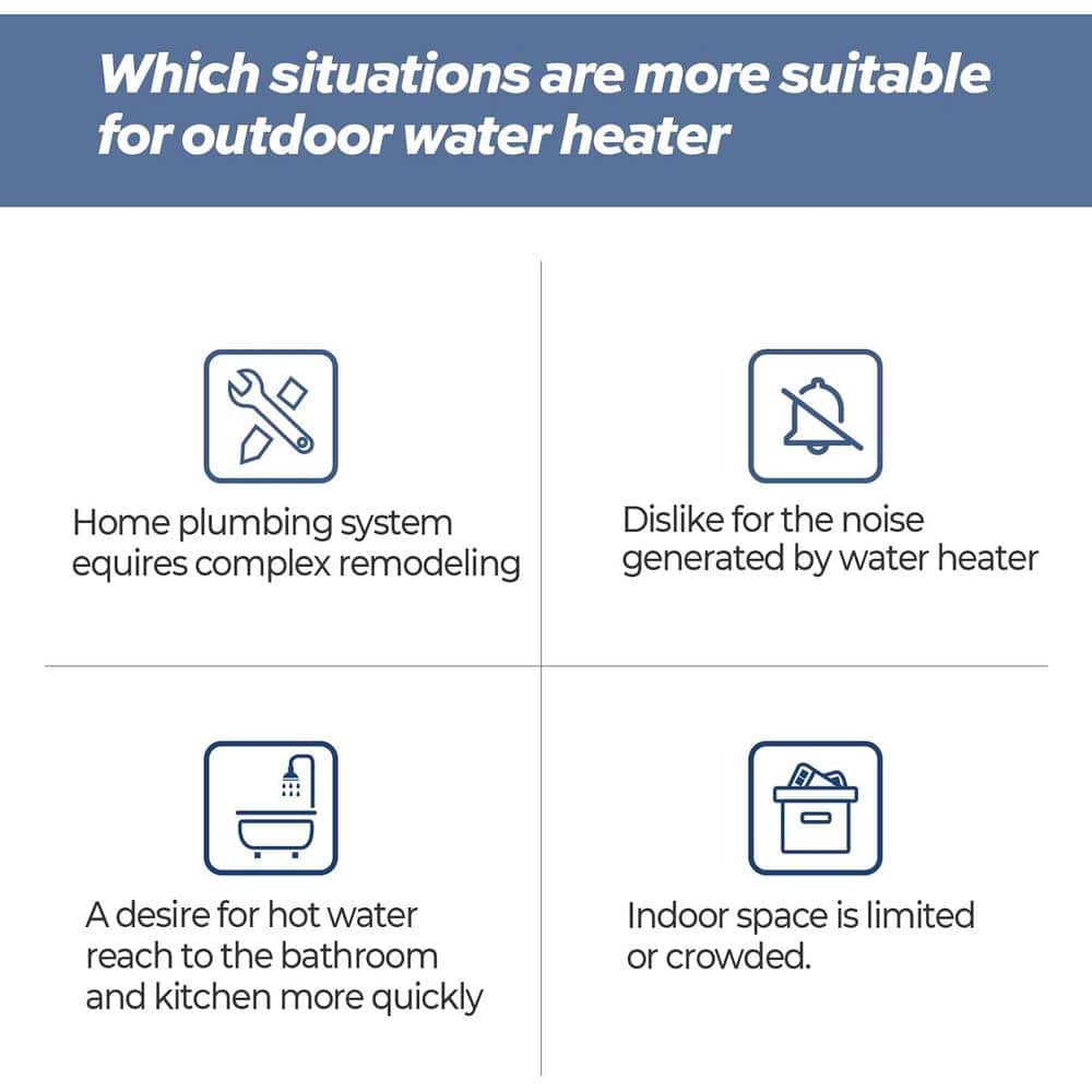 Mizudo White Outdoor Natural Gas Tankless Water Heater