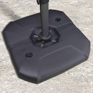 Square Patio Umbrella Base Water and Sand Filled in Black