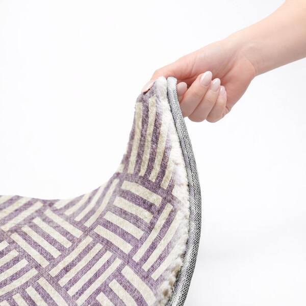 Dream Shag Premium Machine Washable Abstract ADS620 Purple 9 ft. x 12 ft. Area Rug