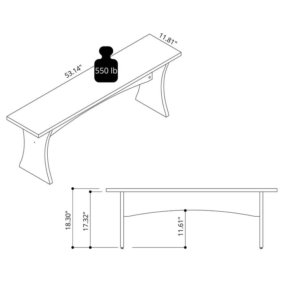 Coney Gray MDF Mid-Century Modern Dining Bench Set