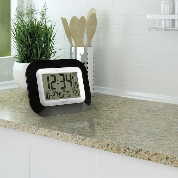 La Crosse Technology 7 in. H Digital Atomic Black Wall Clock