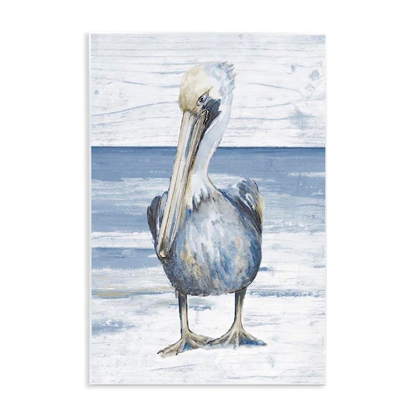 Rustic Nautical Pelican by Patricia Pinto Unframed Graphic Art Print Animal 19 in. x 13 in.