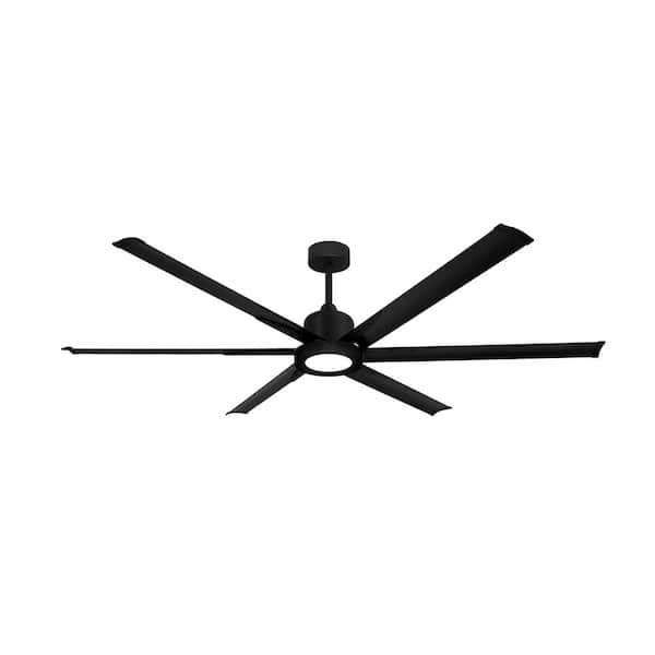 TroposAir Titan II Wifi 72 in. Integrated LED Indoor/Outdoor Matte Black Smart Ceiling Fan with Remote Control