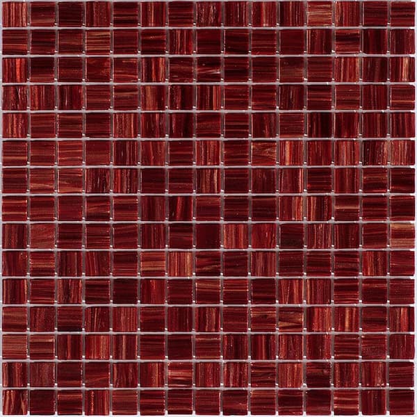 Apollo Tile Celestial Glossy Fire Brick Red 12 in. x 12 in. Glass Mosaic Wall and Floor Tile (20 sq. ft./case) (20-pack)