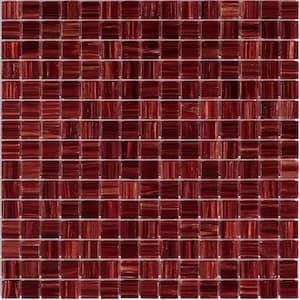 Celestial Glossy Fire Brick Red 12 in. x 12 in. Glass Mosaic Wall and Floor Tile (20 sq. ft./case) (20-pack)