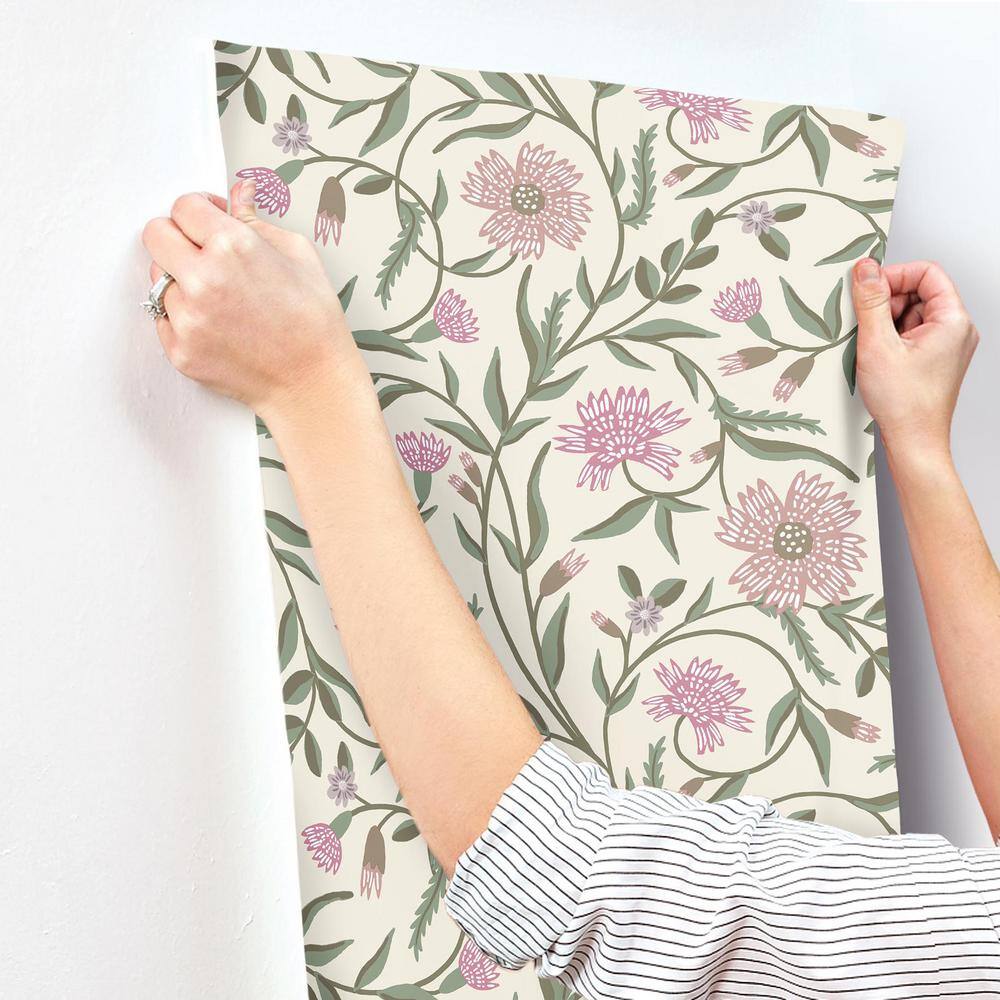 Aster Rose Non-Pasted Washable Floral Wallpaper