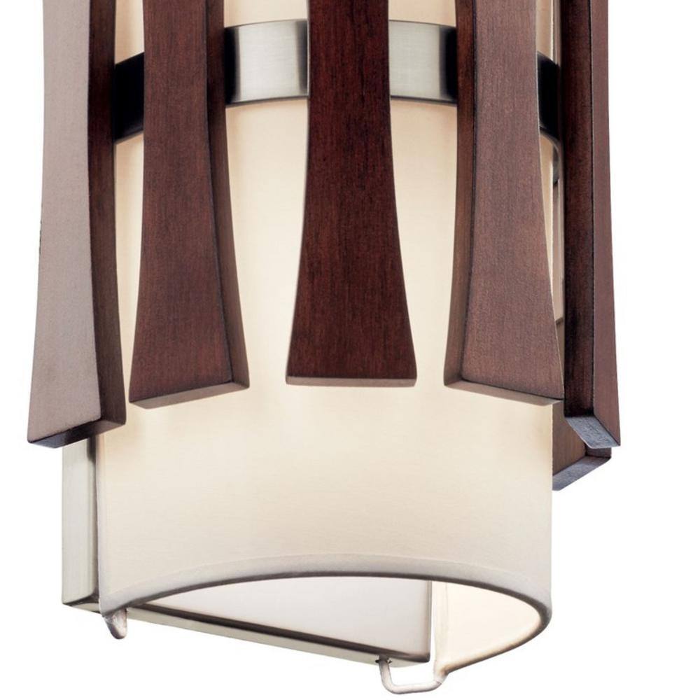 Auburn Stained Wood and Clear Glass Wall Sconce